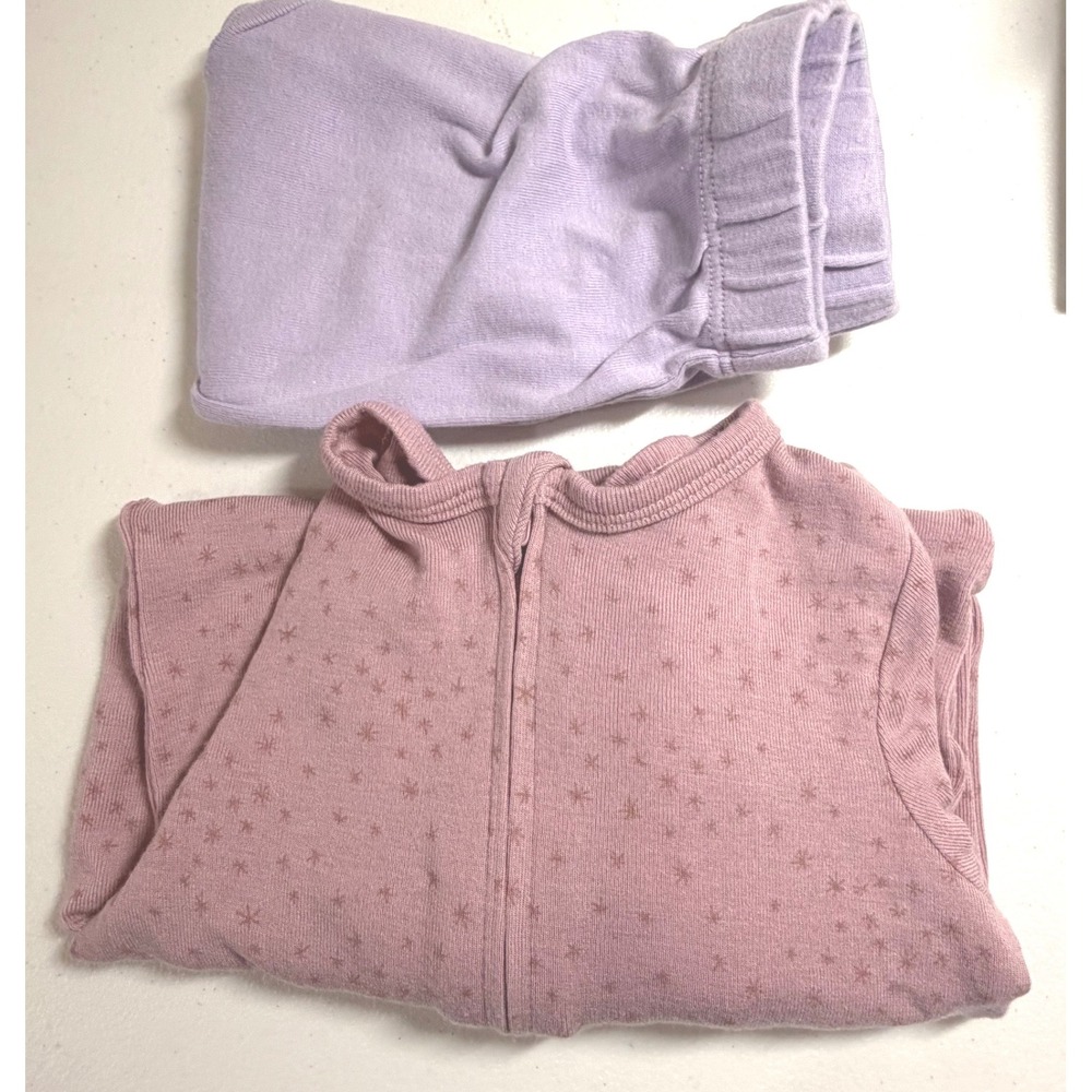 Cloud Island Star Sleeper 6-9M and Honest Baby Organic Footed Pants 0-3M Bundle